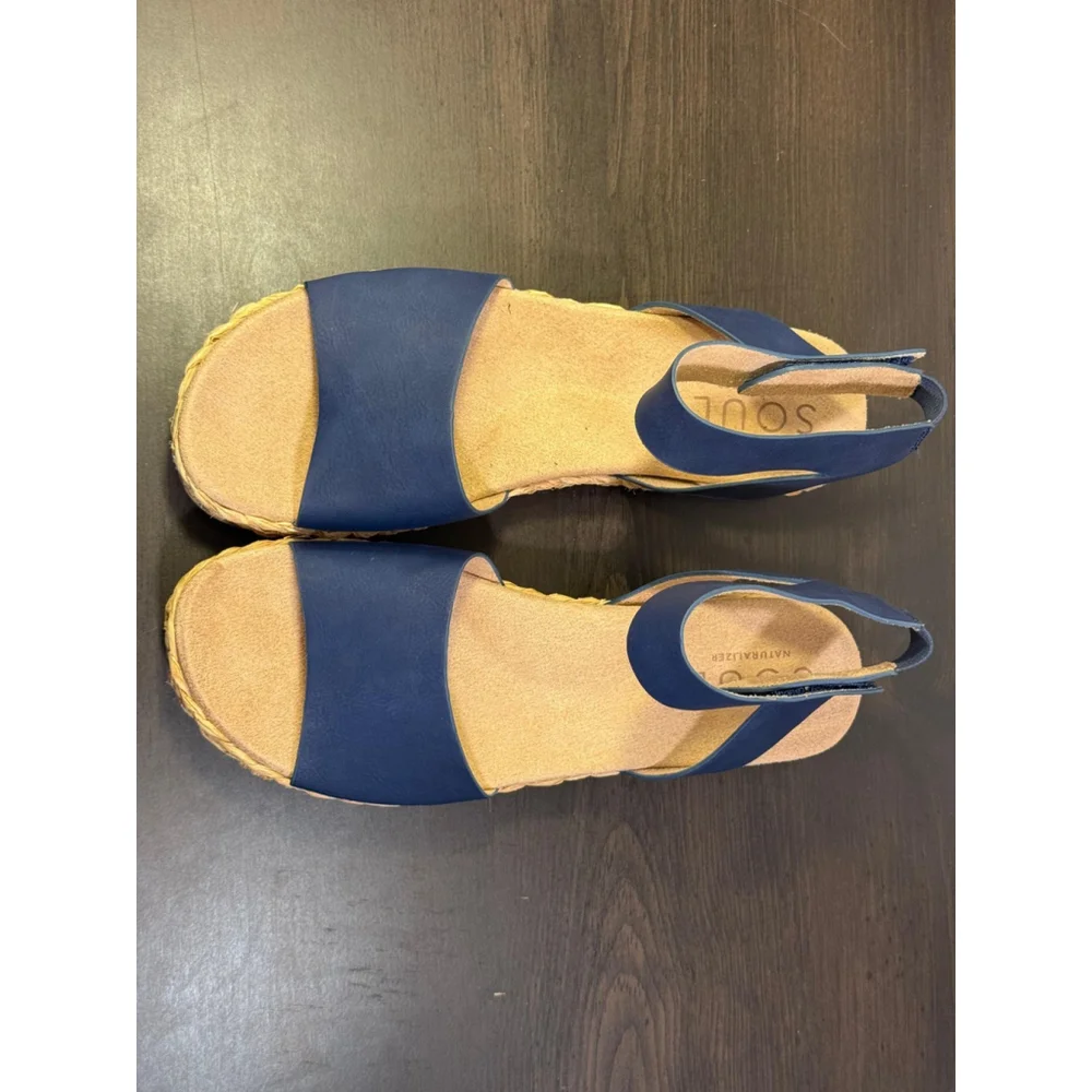 Soul Naturalizer Women Strappy Flat Elegant Braided Espadrille Sandal 9 M Blue - Picture 11 of 16